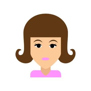 Flat web icon on white background  women's haircut Stock Illustration