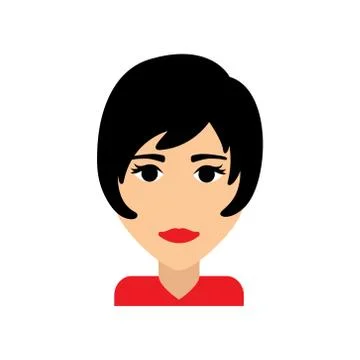 Flat web icon on white background women's haircut Stock Illustration