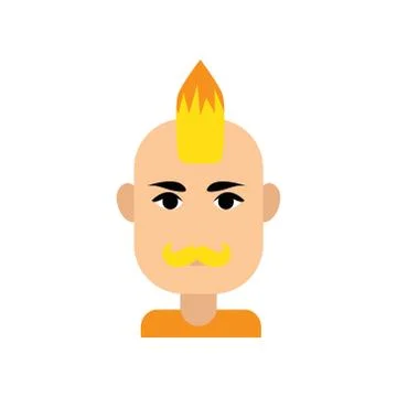 Flat web icon on white background  men's haircut Stock Illustration