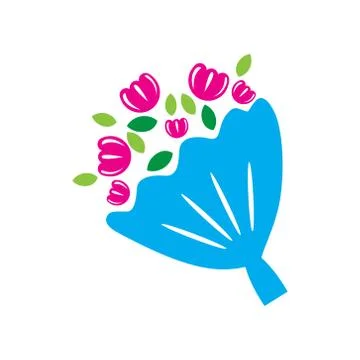 Flat web icon on white background bride's bouquet Stock Illustration