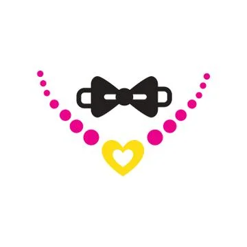 Flat web icon on white background necklace and tie Stock Illustration