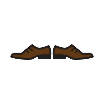 Flat web icon on white background male shoes Stock Illustration