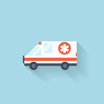Flat web internet icon. Ambulance car. イラスト素材
