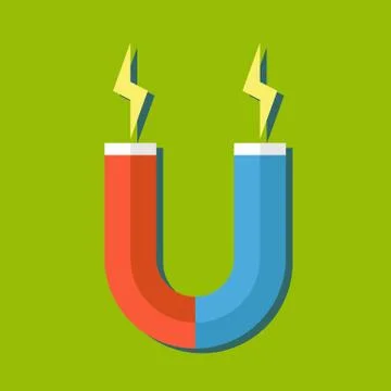 Flat web internet icon. Magnet. Stock Illustration