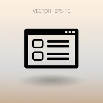Flat Web window icon, vector illustration Illustrazione stock
