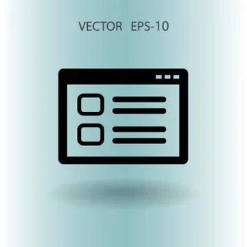 Flat Web window icon, vector illustration Stock Illustration