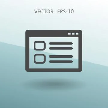 Flat Web window icon, vector illustration Stock Illustration