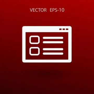Flat Web window icon, vector illustration Stock Illustration