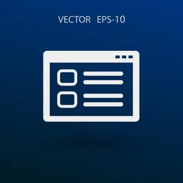 Flat Web window icon, vector illustration Stock Illustration