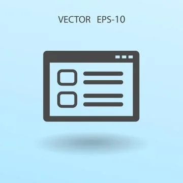 Flat Web window icon, vector illustration Stock Illustration