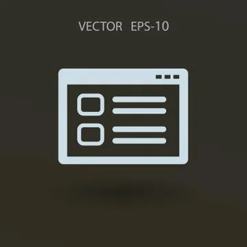 Flat Web window icon, vector illustration Stock Illustration