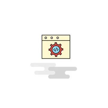 Flat Website programming Icon. Vector Illustrazione stock