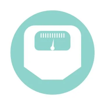 Flat weight machine icon - vector illustration Stock Illustration