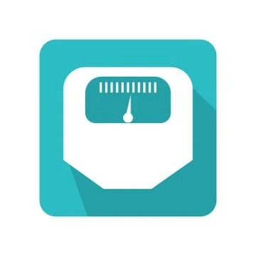 Flat weight machine icon vector illustration on color background 스톡 일러스트
