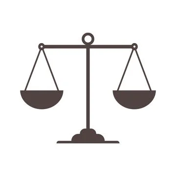 Flat Weight Scale Law Icon Isolated Vector Stock Illustration