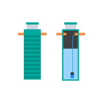 Flat well kit to a septic tank Stock Illustration