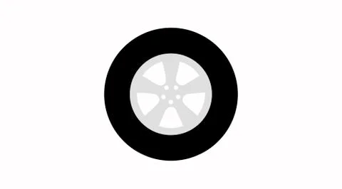 Flat Wheel Icon Illustrazione stock