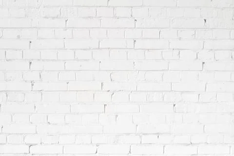 Flat white brick wall background texture Stock Photos