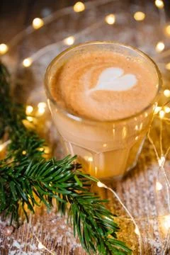 Flat White Coffee cup Stock Photos