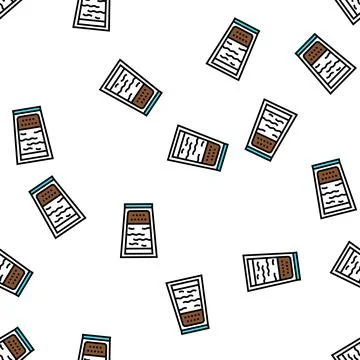 Flat white coffee vector seamless pattern 스톡 일러스트