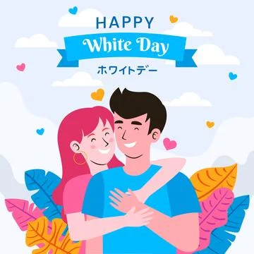 Flat white day illustration Stock Illustration