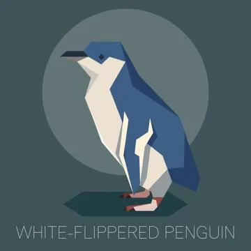 Flat white-flippered penguin Stock Illustration