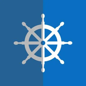 Flat white helm on blue Illustrazione stock