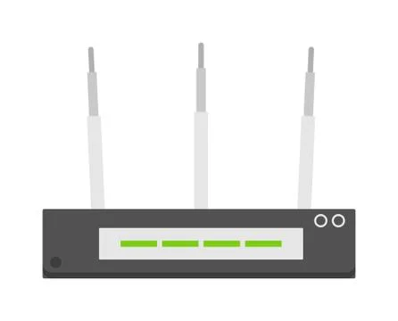 Flat wi-fi modem router illustration isolated on white Illustrazione stock