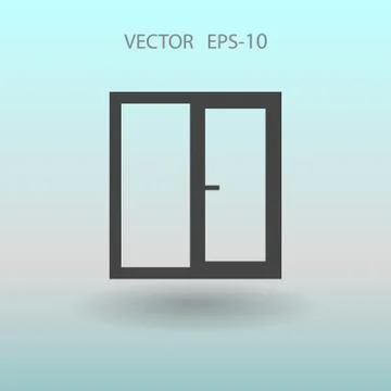 Flat Window icon, vector illustration Stock Illustration