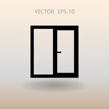 Flat Window icon, vector illustration Stock Illustration