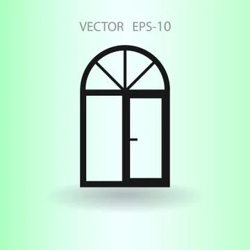 Flat Window icon, vector illustration Stock Illustration