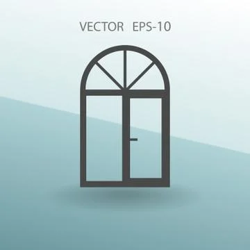 Flat Window icon, vector illustration Stock Illustration