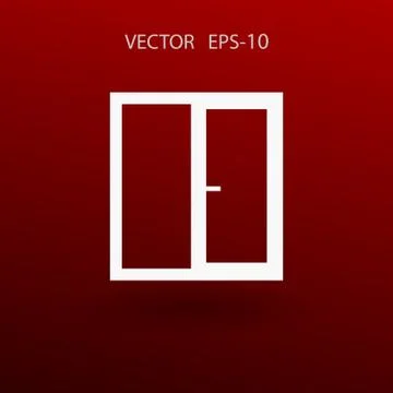 Flat Window icon, vector illustration Stock Illustration