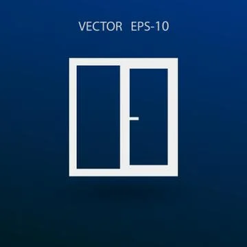 Flat Window icon, vector illustration Stock Illustration