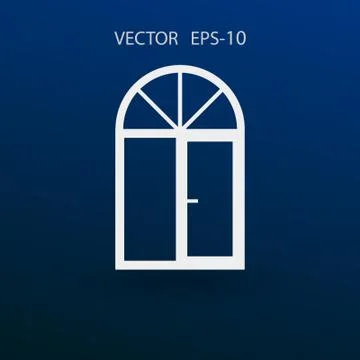 Flat Window icon, vector illustration Stock Illustration