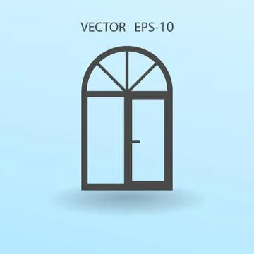 Flat Window icon, vector illustration Stock Illustration