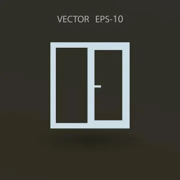 Flat Window icon, vector illustration Stock Illustration