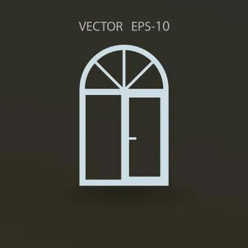 Flat Window icon, vector illustration Stock Illustration