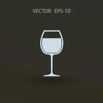 Flat a wine glass icon, vector illustration Stock Illustration