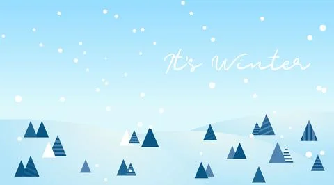 Flat Winter Landscape Background Design Stock Illustration