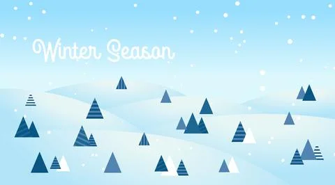 Flat Winter Landscape Background Design Stock Illustration