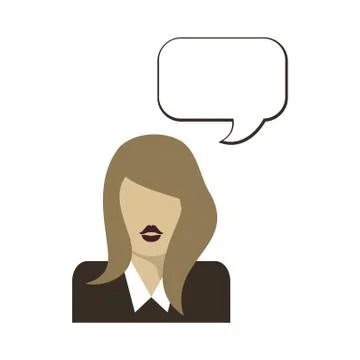 Flat woman icon. Stock Illustration