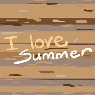 Flat Wood Texture with lettering. Vector seamless pattern Stock Illustration