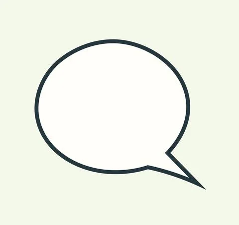 Flat Word Balloon on White Background. Right Side. Stock Illustration