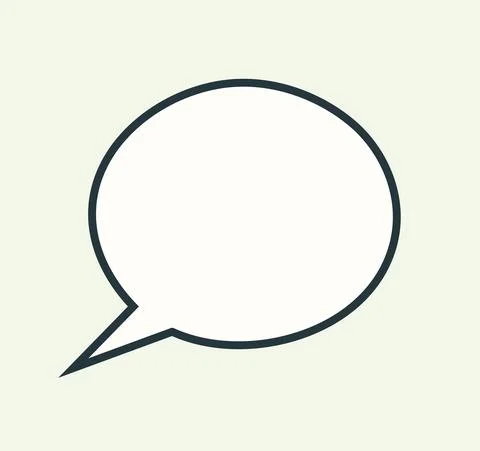 Flat Word Balloon on White Background. Left Side. Stock Illustration