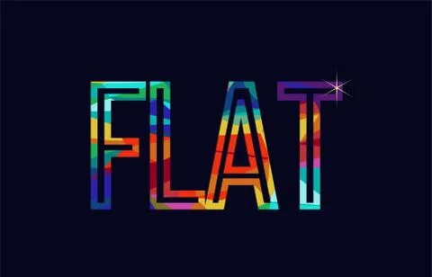 Flat word typography design in rainbow colors logo Stock Illustration