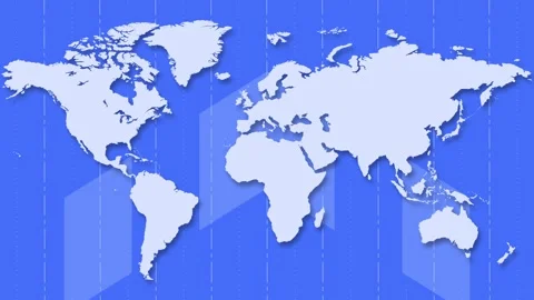 Flat world map background with animated loop animation blue world map texture Stock Footage 271608417