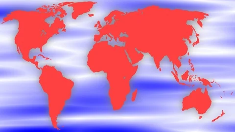 FLAT WORLD MAP Video stock 102727725