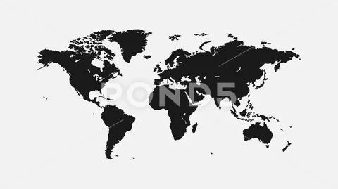 Flat world map. Stock Illustration