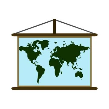 Flat World Map Illustration Stock Illustration
